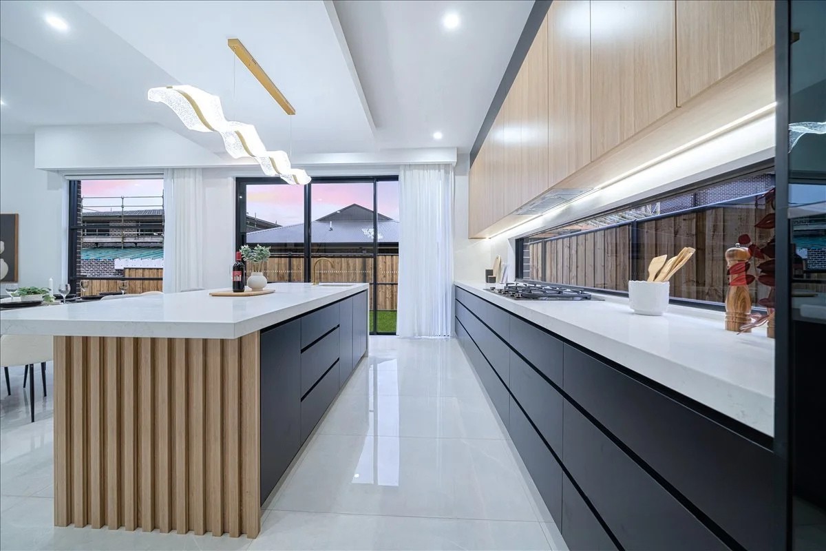 Contemporary home with glass facade